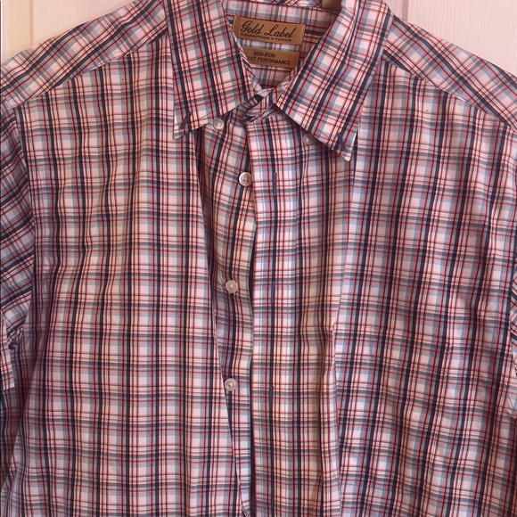 Roundtree & Yorke Other - Roundtree & Yorke Red, Teal& White Plaid Button-Down Shirt short sleeved